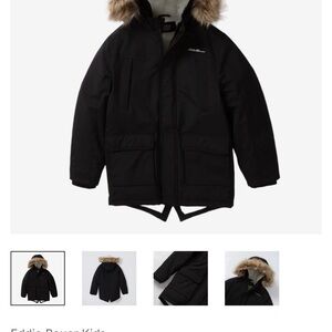 Eddie Bauer Kids Black Jacket with White Fur Lining